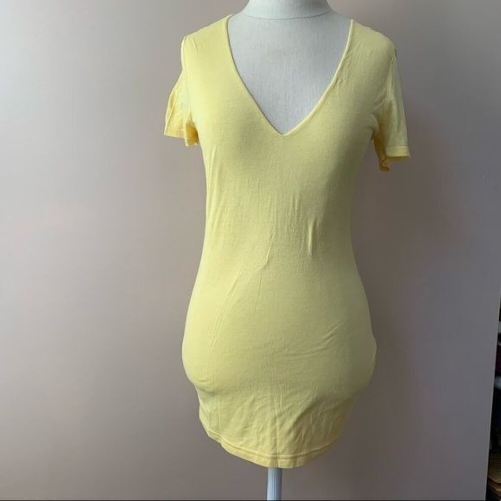 Stem Yellow V Neck T-shirt Soft